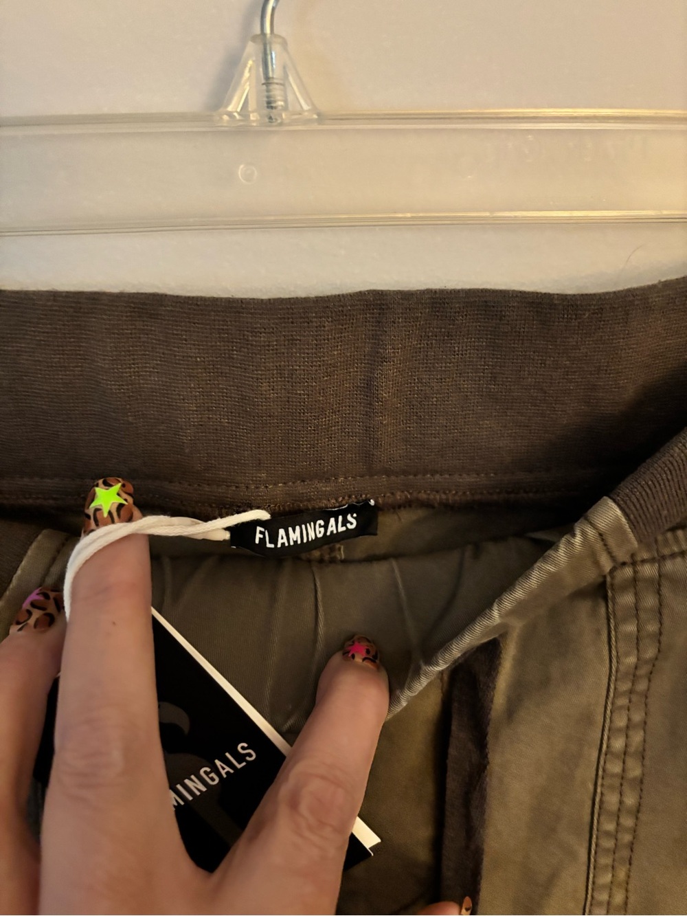 Flamingals Olive Green Drawstring Pants - Picture 5 of 6